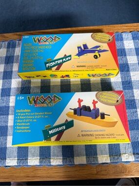 2 Build & Play Woodshop Fighter Plane + Military Boat DIY Wooden Model Michaels